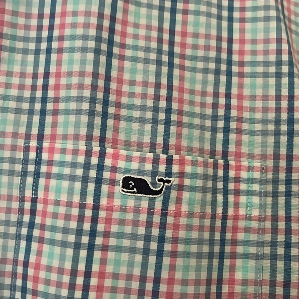 Men’s Vineyard Vines Pink Blue Classic fit Tucker long sleeve shirt sz small - Picture 6 of 12